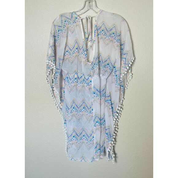 Miken Women's Swimsuit Cover Up White Aztec Large Adjustable - Picture 5 of 10